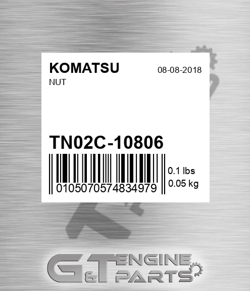 TN02C-10806 Nut for KOMATSU