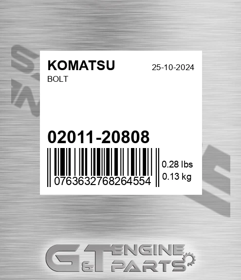 02011-20808 Bolt for KOMATSU