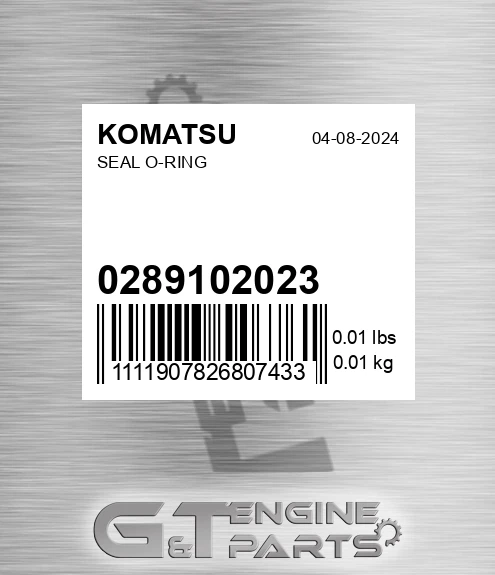 02891-02023 Seal O-ring for KOMATSU