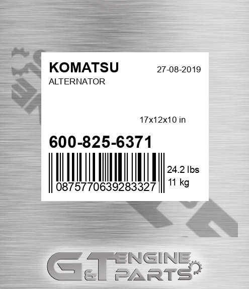 600-825-6371 Alternator for KOMATSU