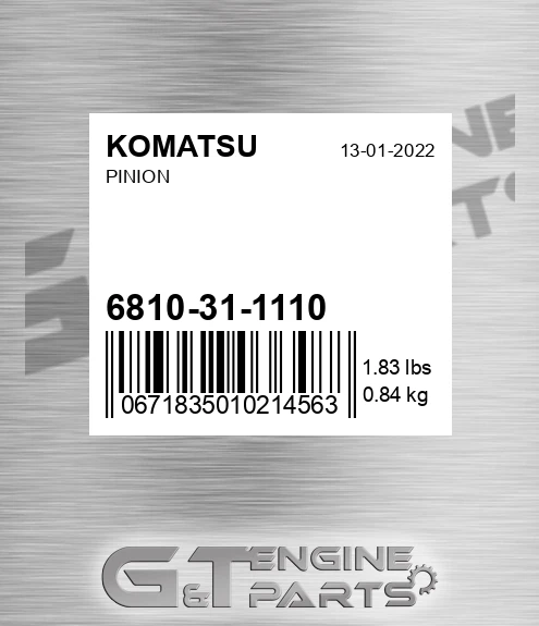 6810-31-1110 Pinion for KOMATSU