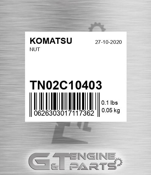 TN02C-10403 Nut for KOMATSU
