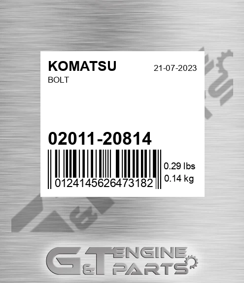 02011-20814 Bolt for KOMATSU