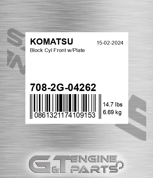708-2G-04262 Block Cyl Front W/plate for KOMATSU