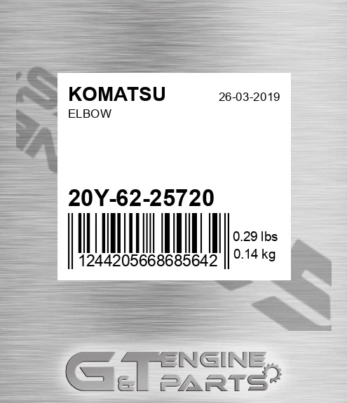 20Y-62-25720 Elbow for KOMATSU