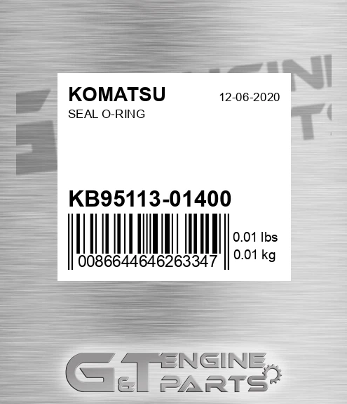 KB95113-01400 Seal O-ring for KOMATSU