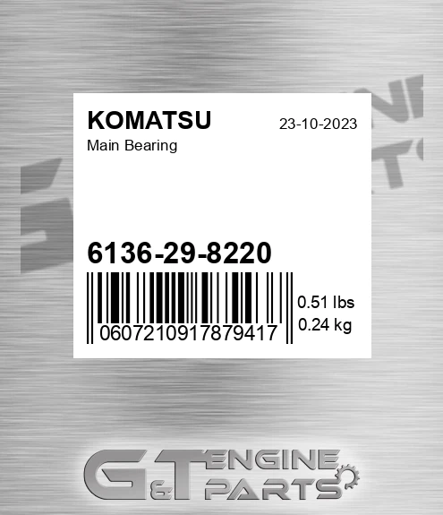 6136-29-8220 Main Bearing for KOMATSU