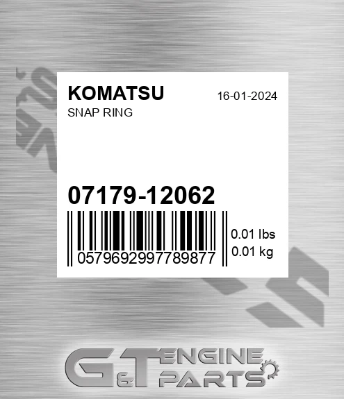 07179-12062 Snap Ring for KOMATSU