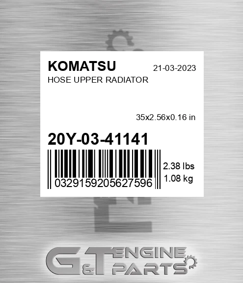 20Y-03-41141 Hose Upper Radiator for KOMATSU