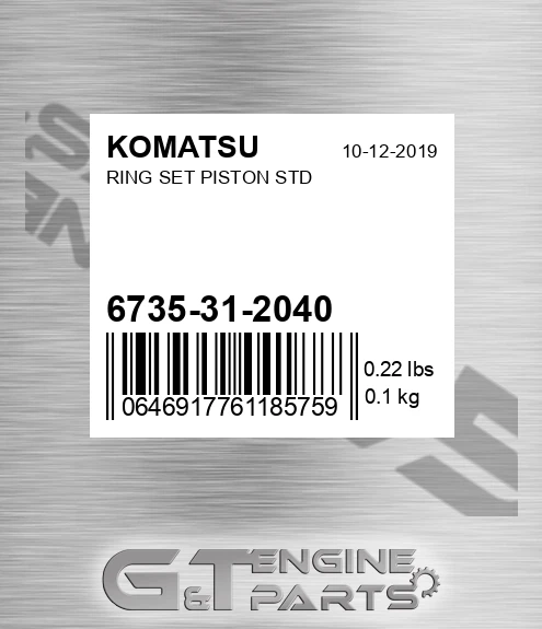 6735-31-2040 Ring Set Piston Std for KOMATSU