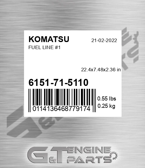 6151-71-5110 Fuel Line #1 for KOMATSU