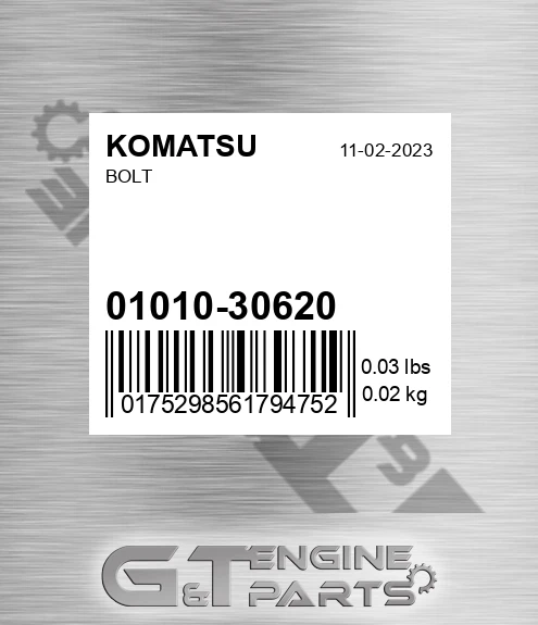 01010-30620 Bolt for KOMATSU