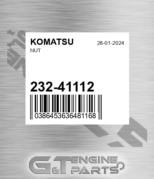 232-41112 Nut for KOMATSU
