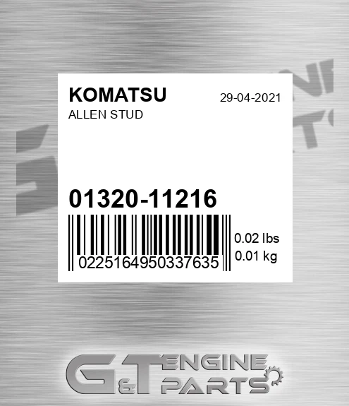 01320-11216 Allen Stud for KOMATSU