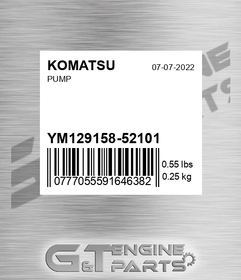 YM129158-52101 Pump for KOMATSU