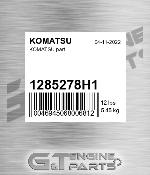 1285278H1 Part for KOMATSU