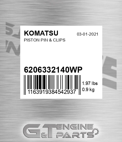 6206-33-2140WP Piston Pin & Clips for KOMATSU