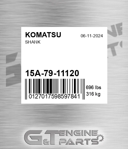 15A-79-11120 Shank for KOMATSU