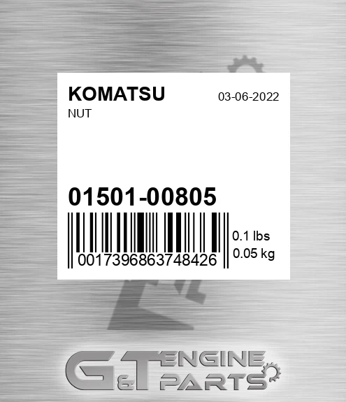 01501-00805 Nut for KOMATSU