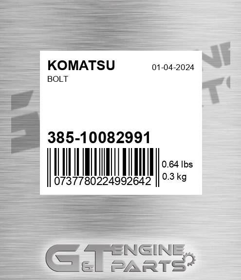 385-10082991 Bolt for KOMATSU