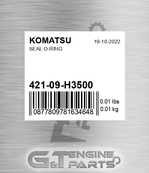 421-09-H3500 Seal O-ring for KOMATSU