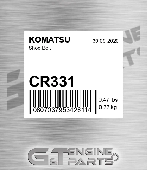 CR331 Shoe Bolt