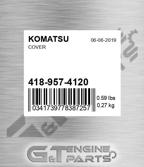 418-957-4120 Cover for KOMATSU