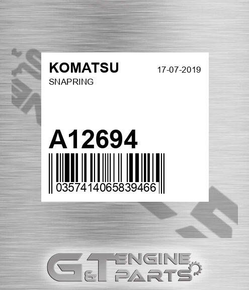 A12694 Snapring for KOMATSU