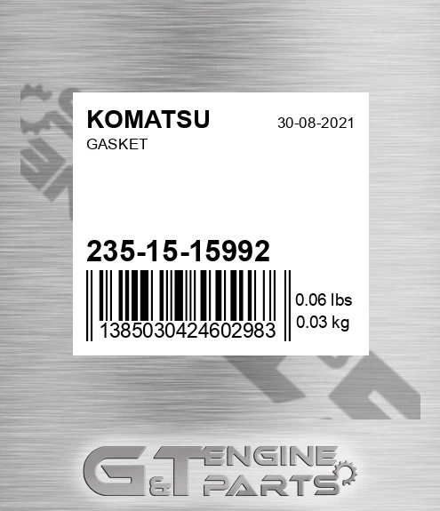 235-15-15992 Gasket for KOMATSU