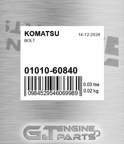 01010-60840 Bolt for KOMATSU