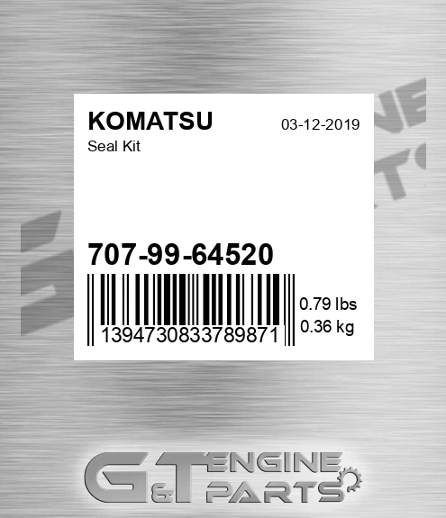707-99-64520 Seal Kit for KOMATSU
