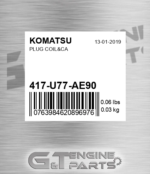 417-U77-AE90 Plug Coil&ca for KOMATSU