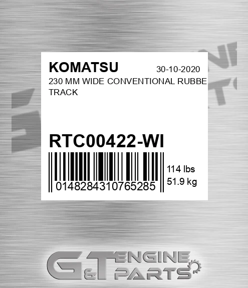 RTC00422-WI 230 Mm Wide Conventional Rubber Track