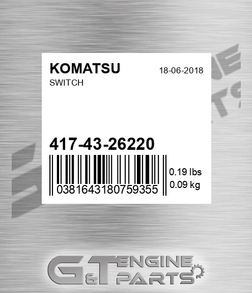 417-43-26220 Switch for KOMATSU