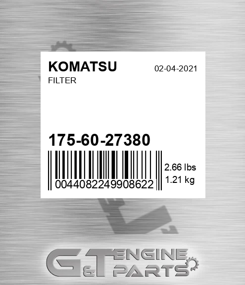 175-60-27380 Filter for KOMATSU