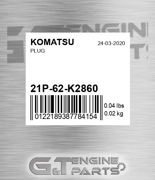 21P-62-K2860 Plug for KOMATSU