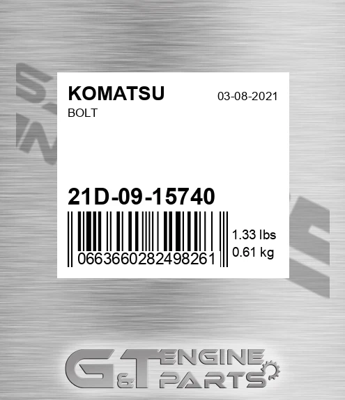 21D-09-15740 Bolt for KOMATSU