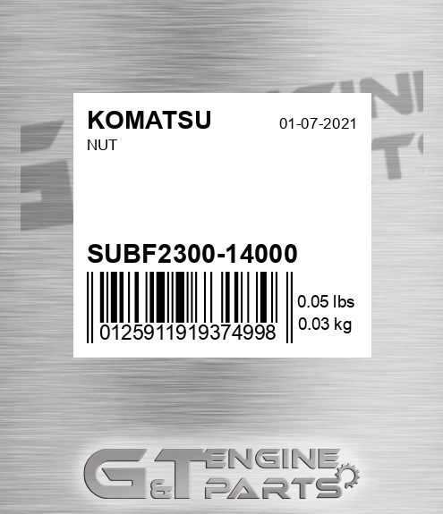 SUBF2300-14000 Nut