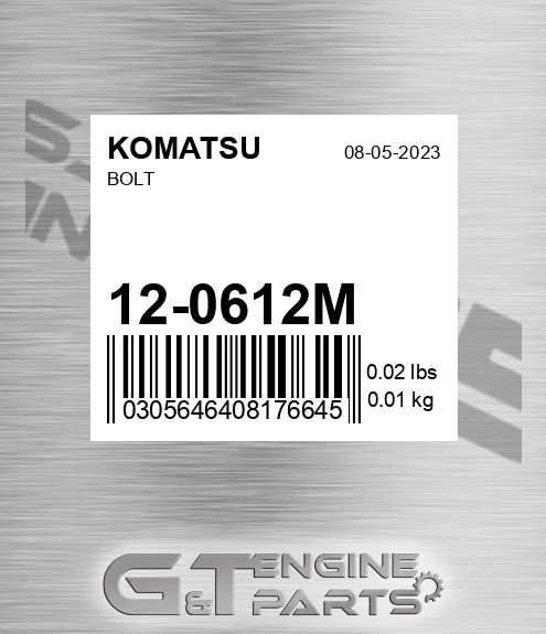 12-0612M Bolt for KOMATSU