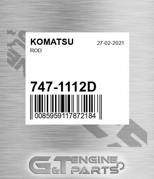 747-1112D Rod for KOMATSU
