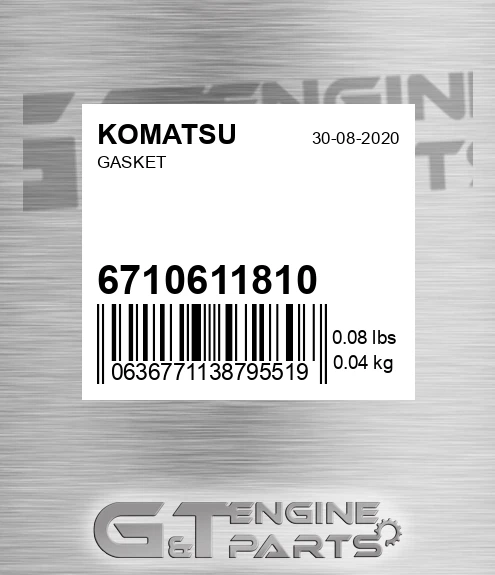 6710-61-1810 Gasket for KOMATSU