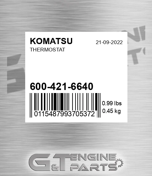 600-421-6640 Thermostat for KOMATSU