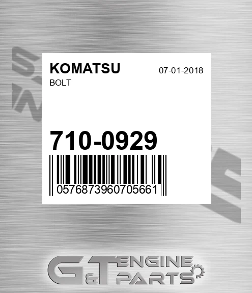 710-0929 Bolt for KOMATSU