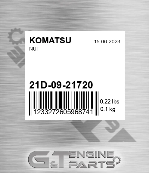 21D-09-21720 Nut for KOMATSU