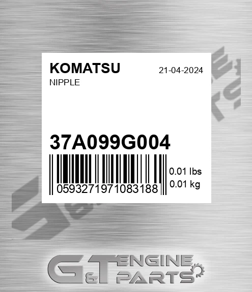 37A-09-9G004 Nipple for KOMATSU