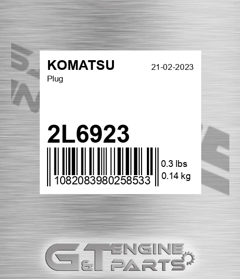 2L6923 Plug for KOMATSU