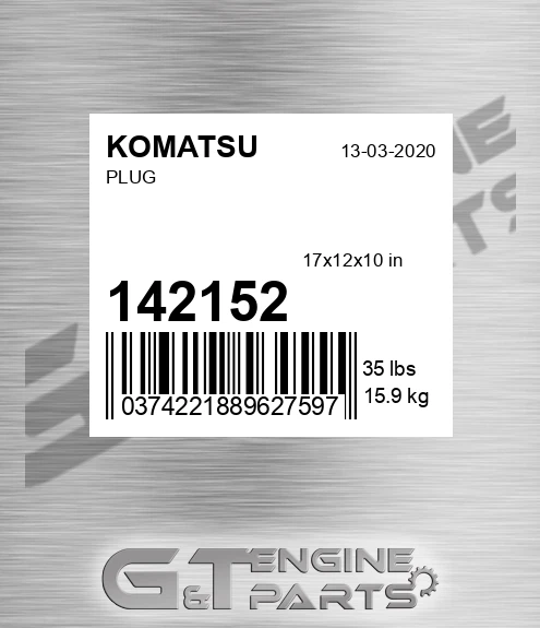 142152 KOMATSU Plug