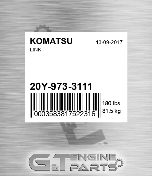 20Y-973-3111 Link for KOMATSU