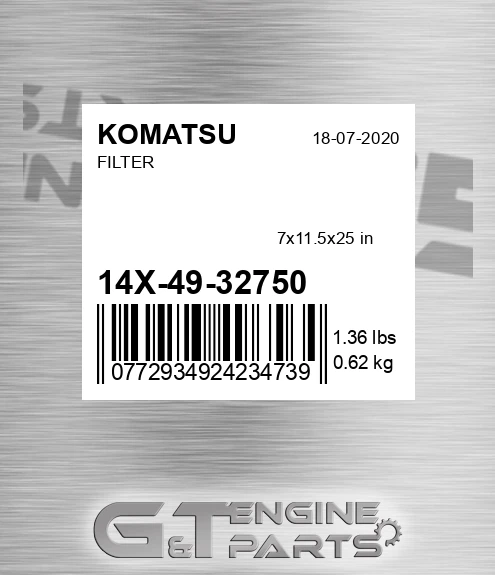 14X-49-32750 Filter for KOMATSU