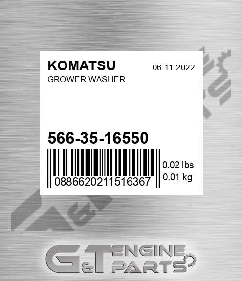 566-35-16550 Grower Washer for KOMATSU